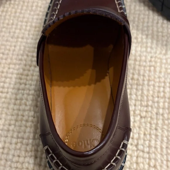 Chloe Classic Brown/Maroon Loafers - Picture 7 of 10